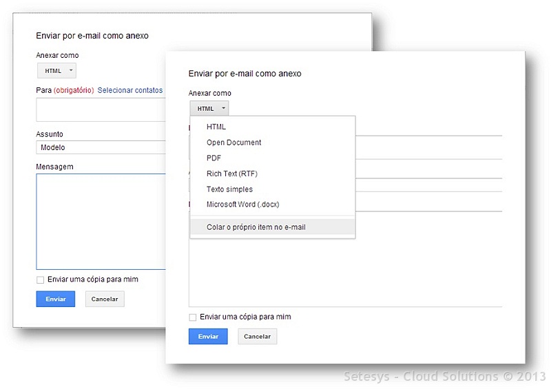 Convertendo documentos criados no Editor de Texto do Google Docs em mensagens que podem ser enviadas pelo Gmail sem que se necessite sair do Google Apps.