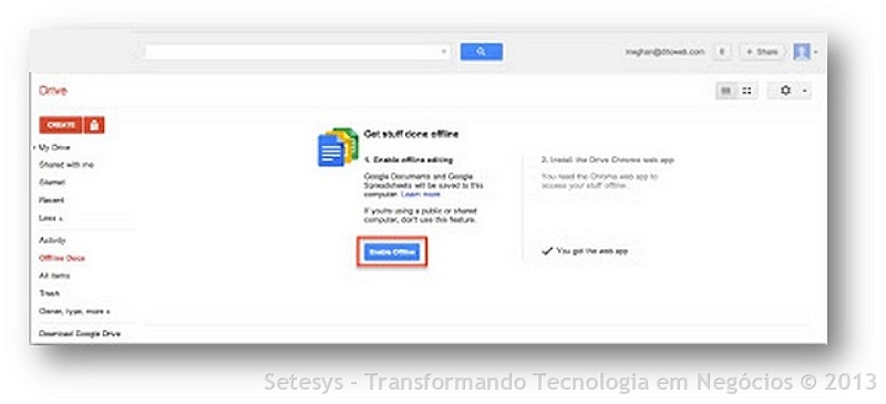 Habilitando seu Editor de Apresentação do Google Apps agora denominado Google Slides para acesso Offline