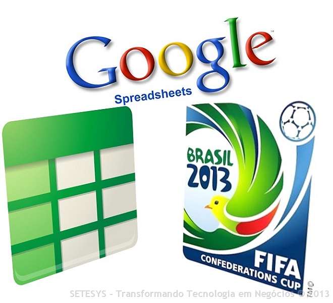 Tela de Abertura Google Spreadsheet na Copa das Confederações FIFA