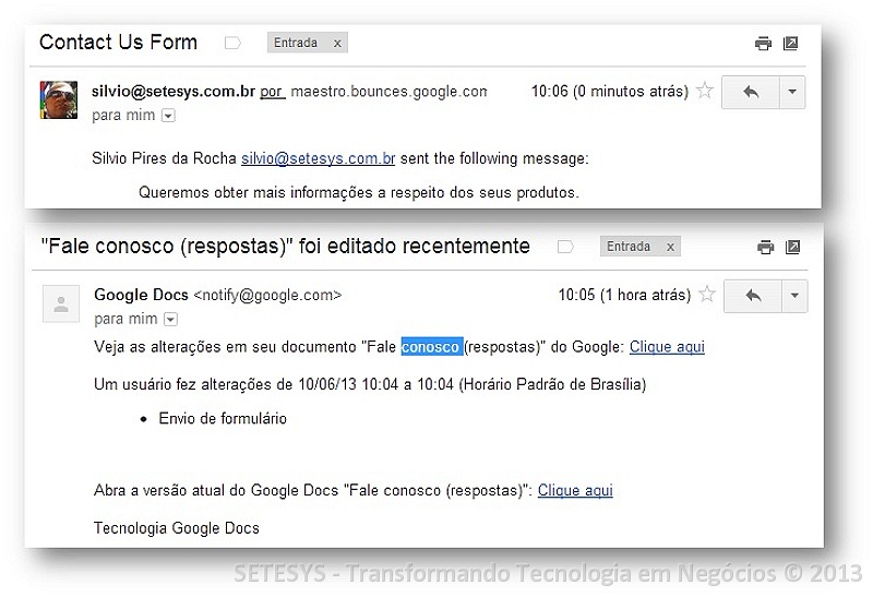 Tutorial sobre Regra de Notificação do Google Forms